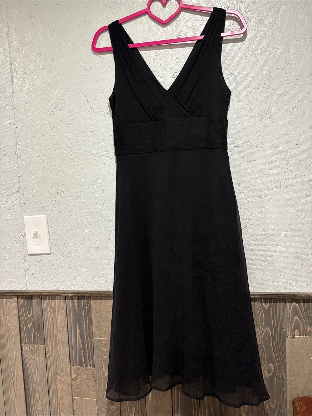 J crew Classic Black V-Neck Sleeveless Dress Silk
